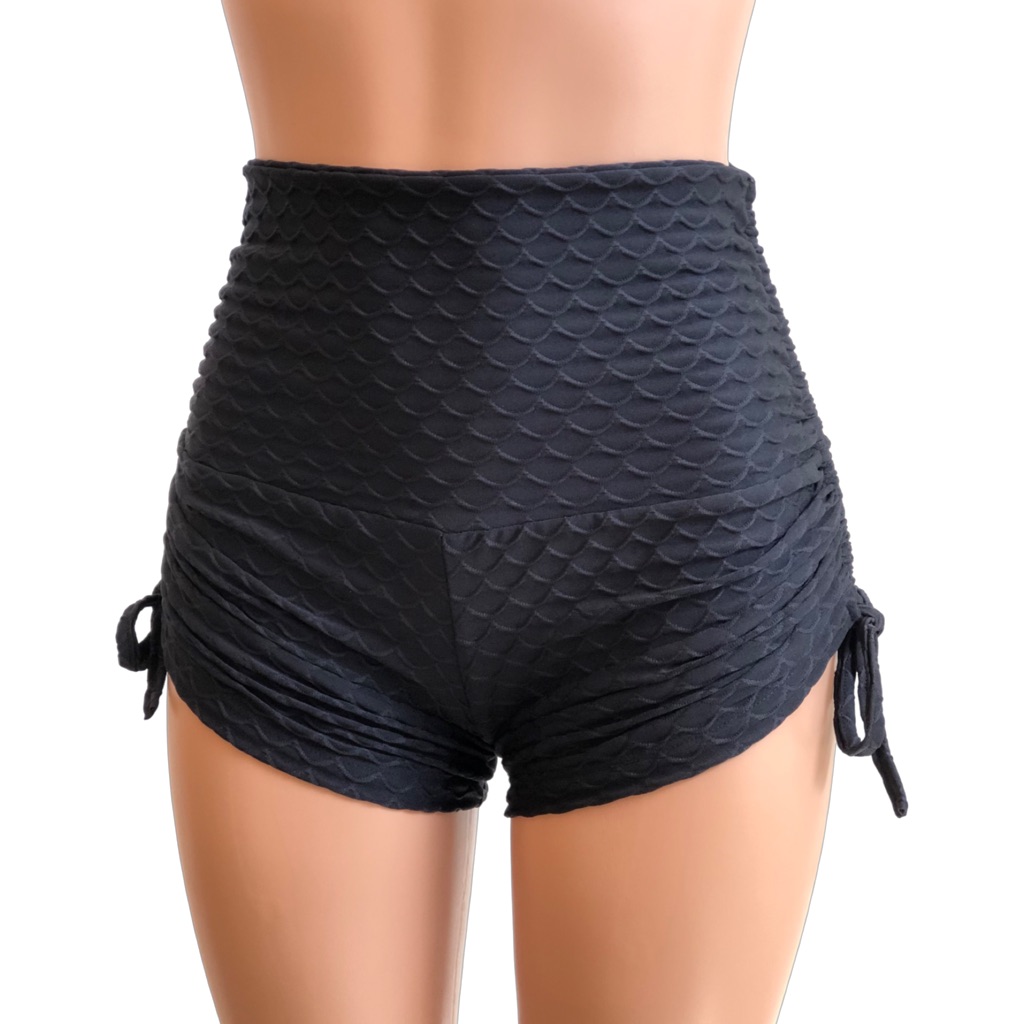 Black High Waist Hot Yoga Sexy Workout Shorts Sxyfitness Made In Usa